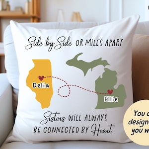 Sister Long Distance Pillow, Sister Birthday Gift From Sister Pillow, Pillow For Sister, Custom Sister Gift, Gift For Sister