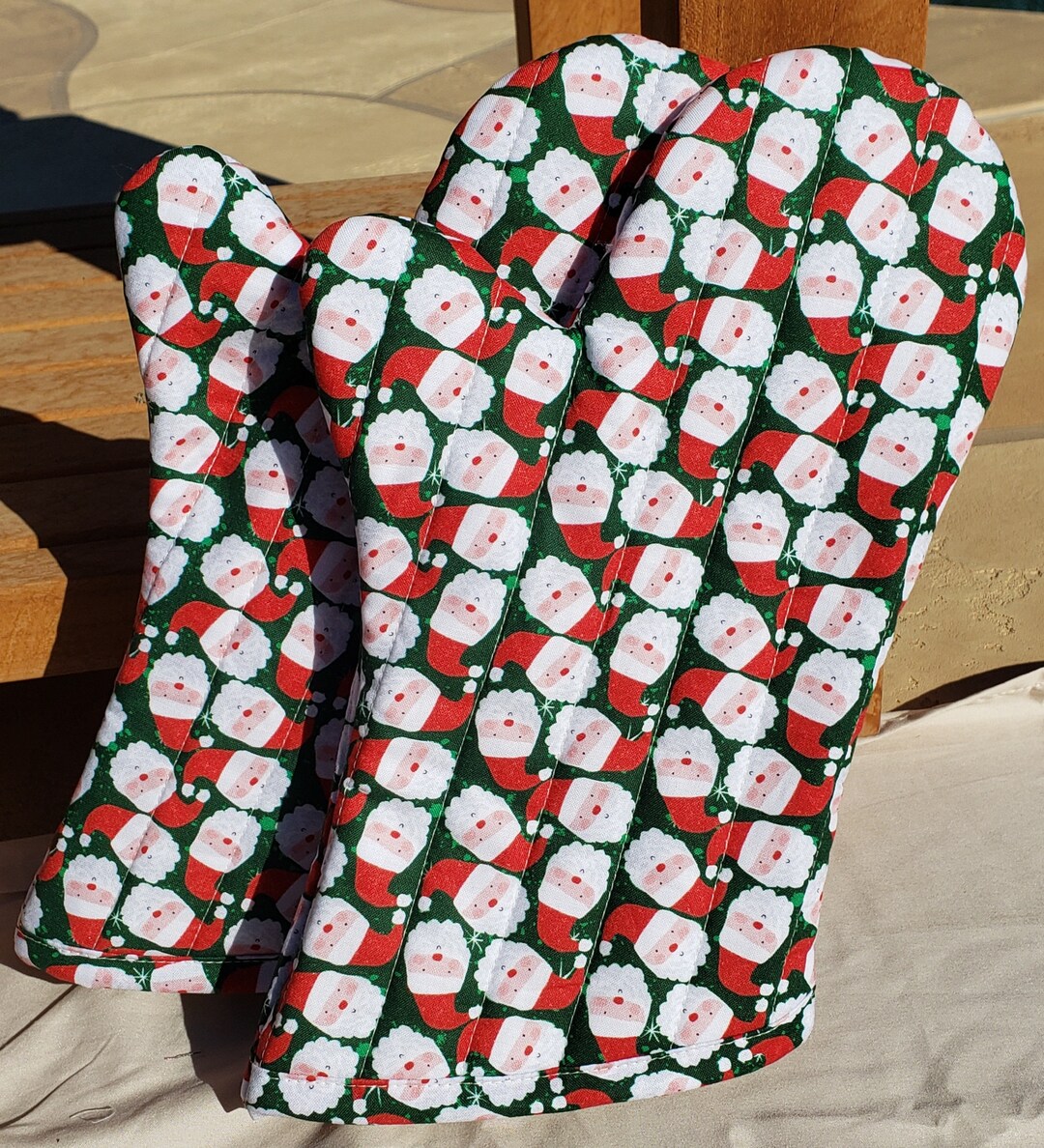 Happy Santa Oven Mitts sold per Pair Price Includes Shipping Etsy