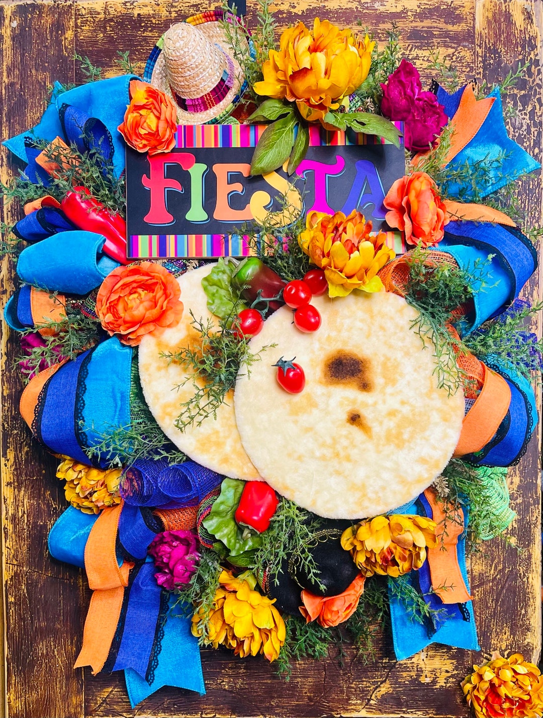Fiesta Wreath: Velvet Ribbon Southwestern Decor - Etsy