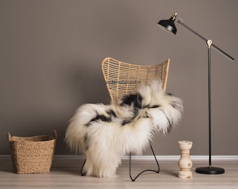 Natural Color Spotted Icelandic Sheepskin Rug, Long Wool Amazing Sheepskin for a gift, Home Decoration Sheep Skin Area Rugs, Carpet, Hygge