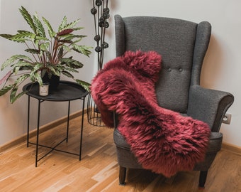 Burgundy / red dyed sheepskin rug Rugs Amazing Sheepskin Sheep Skin Leather Sheep Skin Area Rugs Carpet