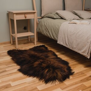 Icelandic Genuine Sheepskin Rug, Rust Black, Single Animals Pelt ...