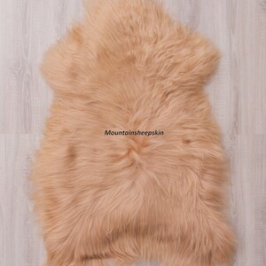 Cappuccino Beige Dyed Genuine Icelandic Sheepskin Lambskin Sheep Skin Rug Pelt Soft Wool Throw, schaffell Hygge