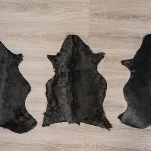 Dyed black goat skin, Natual goat skin , goat skin rug size 80x45 cm