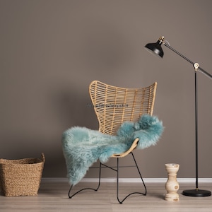 Turquoise, blue Dyed Genuine Sheepskin Lambskin, Sheep Skin Rug, Pelt, Soft, Wool, schaffell Hygge