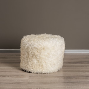 Sheepskin pouf , Pouf , natural sheepskin rug, Sheepskin Natural Curly white Icelandic Rugs Amazing Sheepskin Sheep Skin