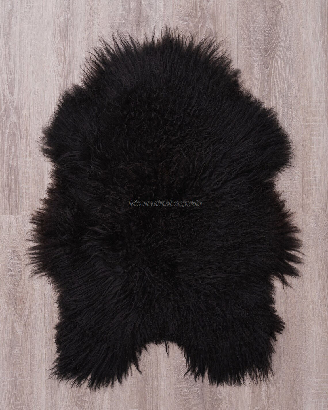 Curly Sheepskin Natural Black Icelandic Rugs Amazing - Etsy