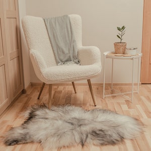 Sheepskin Natural GRAY Icelandic Rugs, Amazing Sheepskin, Sheepskin, Leather Sheep Skin, Area Rugs Carpet, Rugs long wool, schaffell Hygge image 5