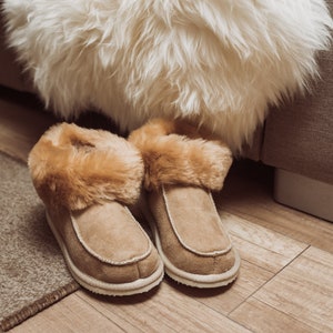 Slippers Platform Lambskin Beige Cream