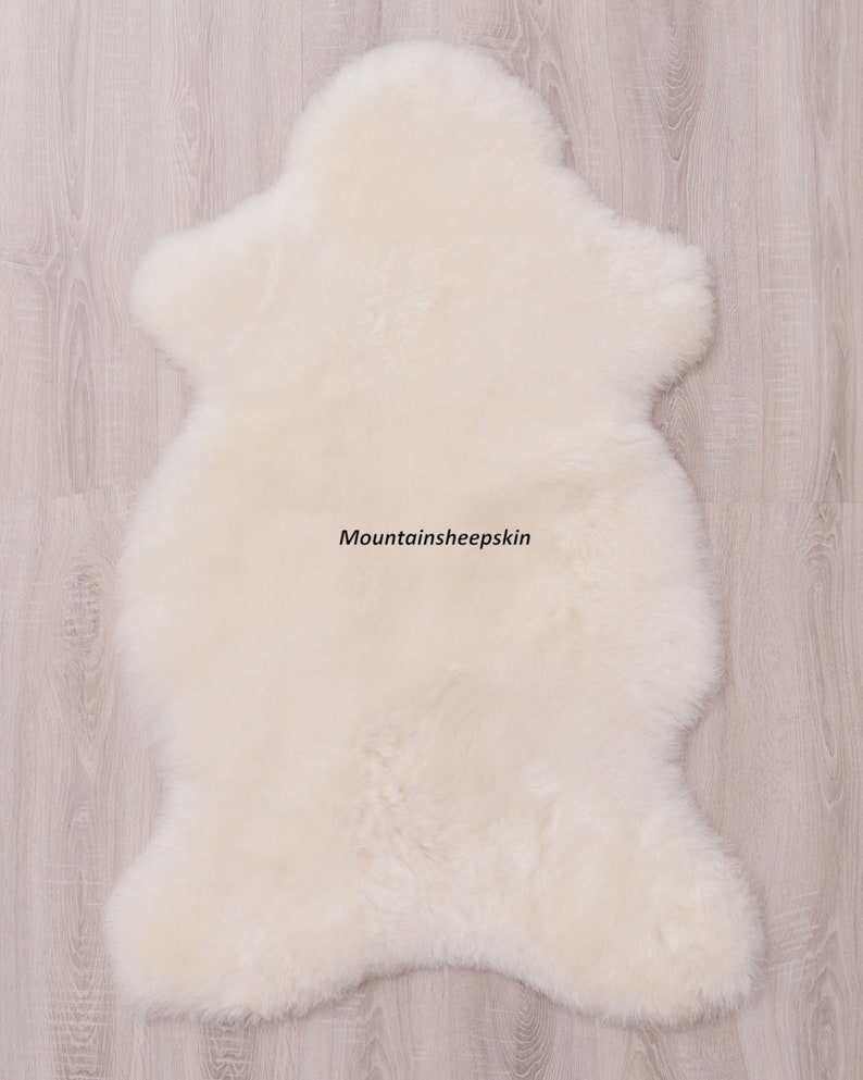 Sheepskin Natural White Rugs, Amazing Sheep Skin Leather, Sheep Skin Area Rugs, Carpet Rugs, schaffell, Hygge, 3cm wool image 2