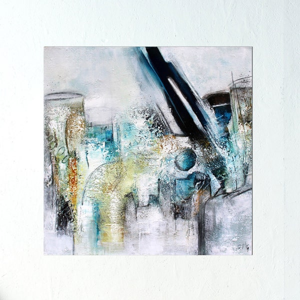 Handgemaltes Acrylbild vom Künstler auf Leinwand - "Ruhe I" - ein Unikat als Moderne Kunst Wanddeko Gemälde abstrakte Malerei und Original
