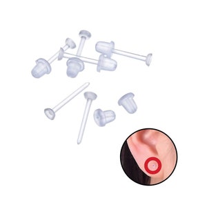 Plastic Hypoallergenic Earring Invisible Plastic Post - Temu