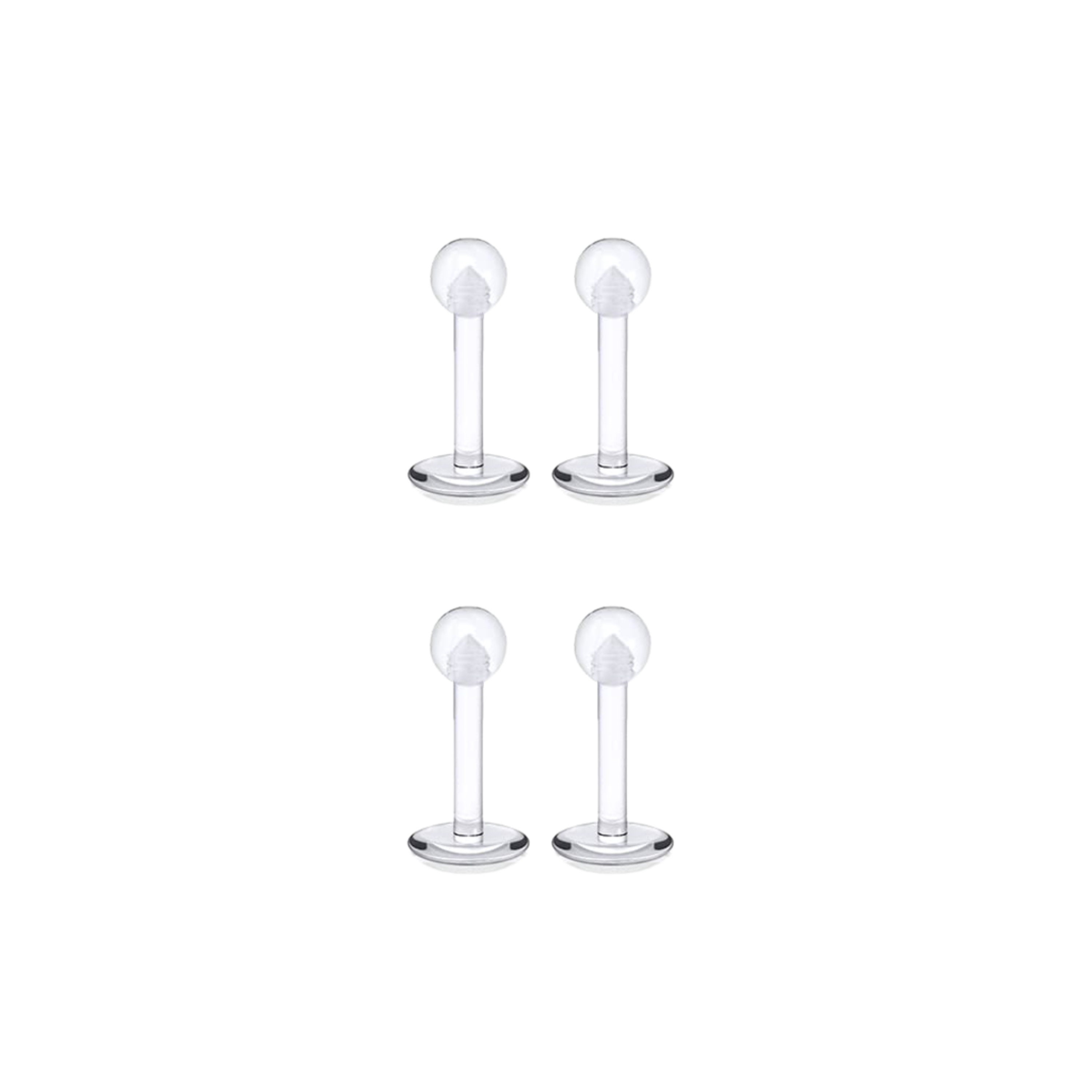 10 20 50 100x Invisible Clear Earrings Plastic Studs, 46% OFF