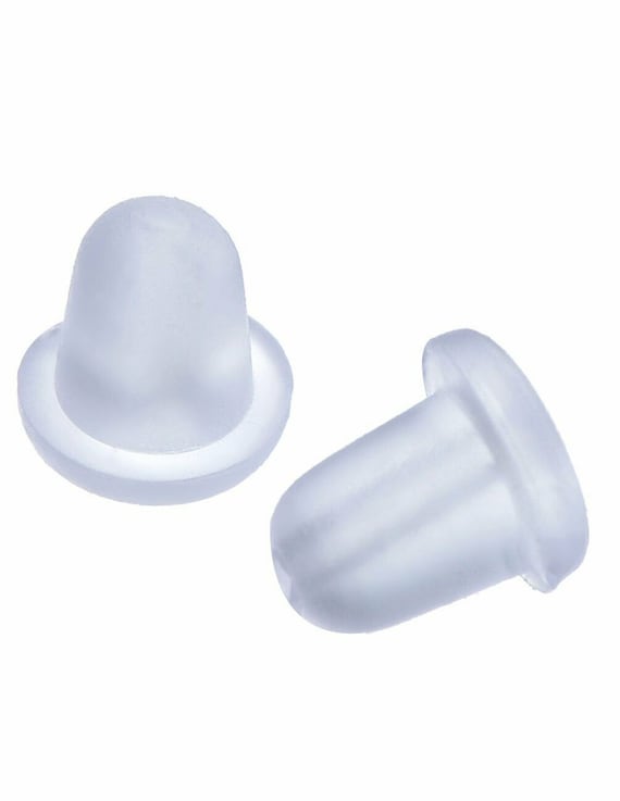 Invisible Clear Plastic Ear Screw on Stud. Transparent in Colour