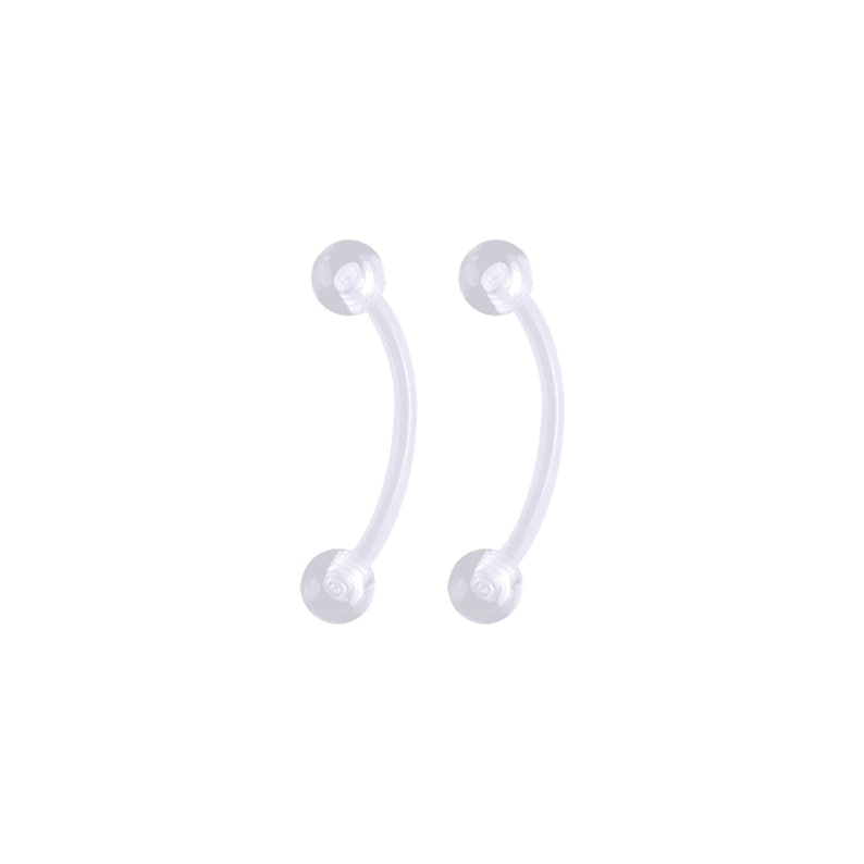 Invisible Clear Plastic Curved Barbell. Transparent in Colour Etsy