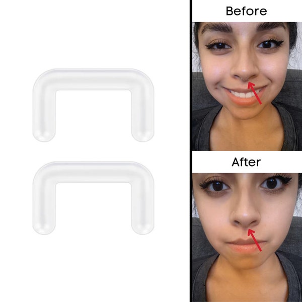Clear Septum Retainer. Invisible Plastic Septum Ring Piercing. Clear Nylon Acrylic Septum Nose Piercing