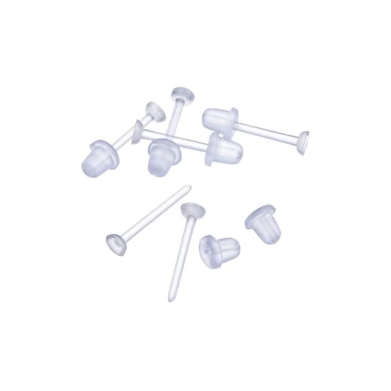 Plastic Earrings,Clear Plastic Earrings Clear Earrings Plastic Post Earrings Plastic Earring Posts and Earring Backs Silicone Earrings Clear Stud