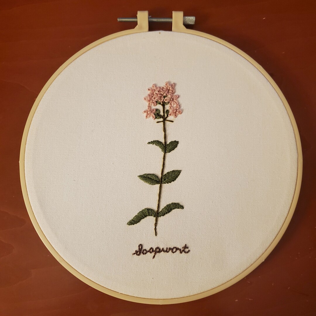 Floral Embroidery Art, Finished Wild Flower Hoop Wall Hanging, Hand ...