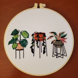 Unique Gift Embroidery Art, Finished Flowers Hoop Wall Hanging, Hand Embroidered Home Decor, Framed Hoop Wall Art. Botanical Embroidery