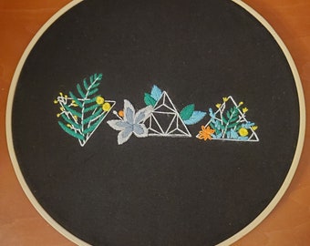 Unique Gift Embroidery Art, Finished Flowers Hoop Wall Hanging, Hand ...