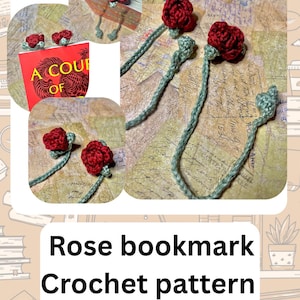 Rose bookmark crochet pattern pdf