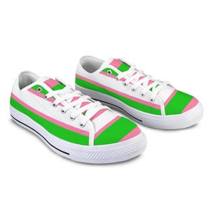 Pink Green Design Seattle Low Top Women's Shoes, Low Top Shoes, Birthday Gift, Mother's Day Gift, Pretty Shoes