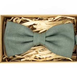 Dark Dusty sage green bow tie / Boys bow tie / wedding bow tie / groomsmen bow tie