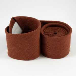 Handmade Terracotta Linen Necktie: Rustic Wedding Groomsmen Tie