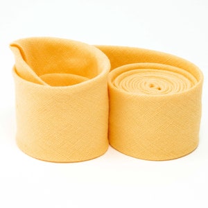 Light Yellow Linen Necktie: Handmade Wedding Groomsmen Tie