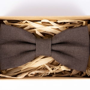 Brown color bow tie / Mens wedding ties / Anniversary gift for men