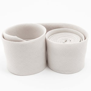 Off White Linen Necktie: Handmade Wedding Groom Tie