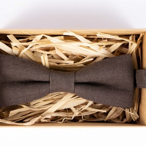 Dark Brown Pre-Tied Bow Tie for Men - Classic Basic Formal Accessory