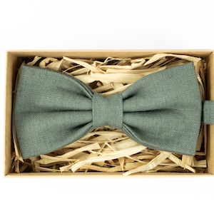 Dark Sage Green Bow Tie | Pre-Tied Wedding Bow Tie | Elegant Sage Bow Tie for Men