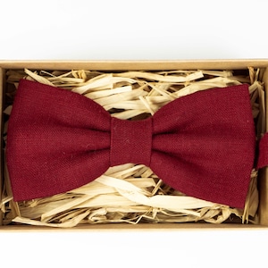 Burgundy Red wedding bow tie / Anniversary gift / Best mens ties / Boys bow tie