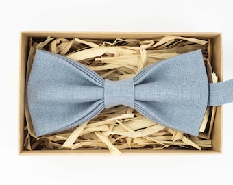 Dusty blue groomsmen bow tie for weddings / Baby bow tie / Gift for men