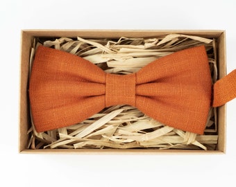 Burnt orange bow tie / Toddler bow tie / Pre-tied bow tie / For weddings