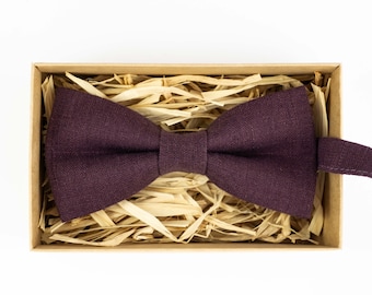 eggplant color bow tie