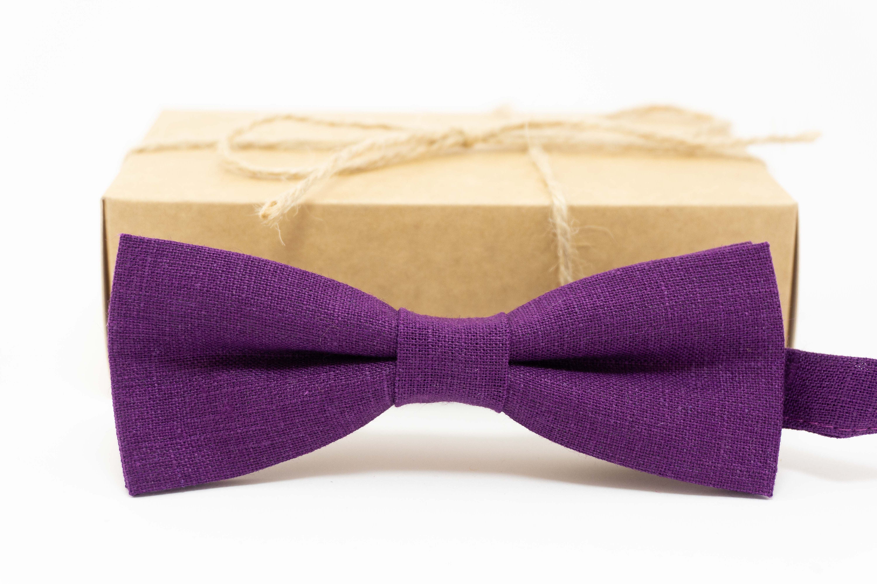 Purple color batwing bow tie / Matching pocket square / Boys Etsy