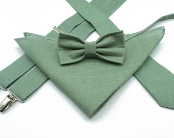 Solid Sage Green Tie set, Sage Green Wedding Tie, Sage Green Tie, Groomsmen Necktie