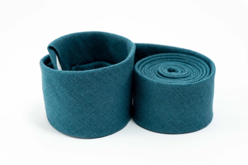 Dark Cyan linen wedding necktie Eco friendly wedding ties Anniversary gift