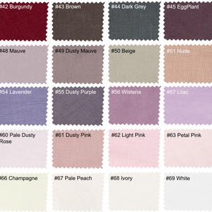 a color chart of different shades of fabric