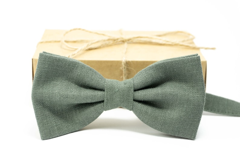 Dark Dusty Sage Green Bow Tie / Boys Bow Tie / Wedding Bow Tie Etsy