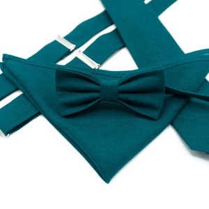 Tie Set in Teal Green | Formal Necktie and Pocket Square Set in Teal Green Color | Wedding Tie and Hanky Set in Dark Teal Green