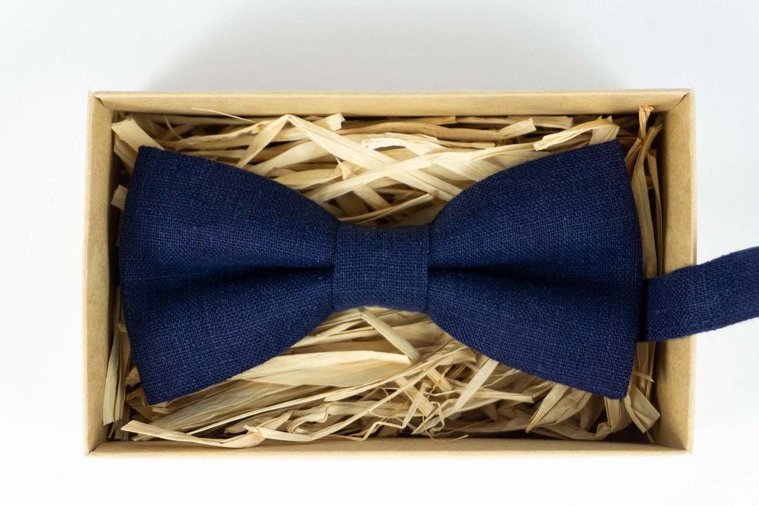 Navy Blue Bow Tie / Gift for Husband / Pocket Square / Baby - Etsy