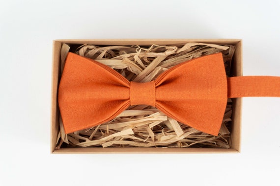 Orange Wedding Bow Tie for Men Boy or Baby / Eco Frienldy | Etsy