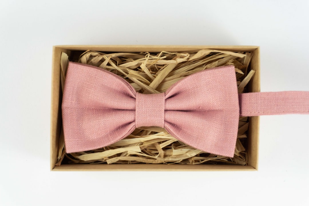 Pink Color Pretied Bow Ties for Men / Pocket Square / Wedding - Etsy