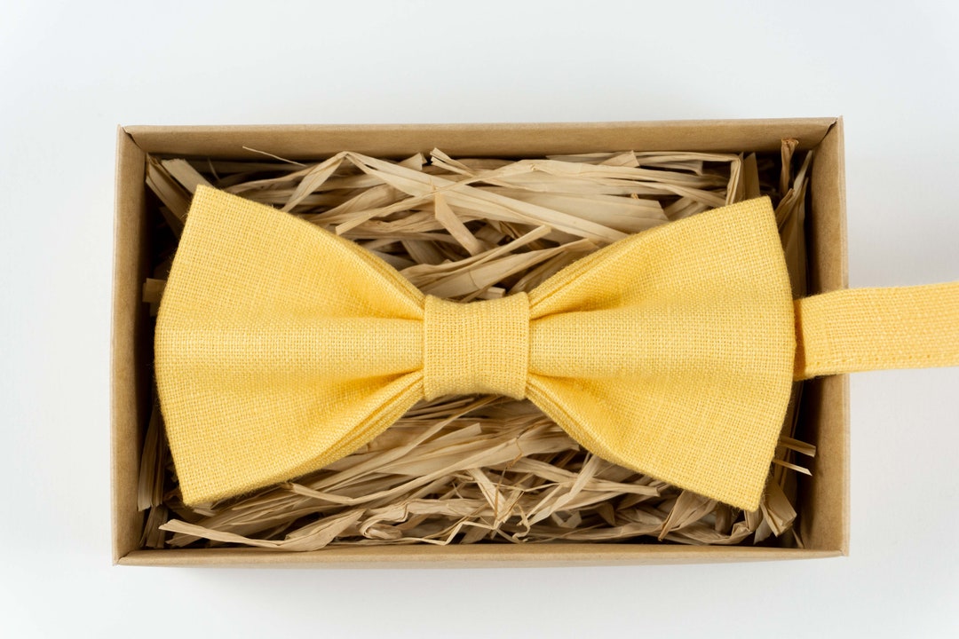 Yellow Plain Bow Tie / Yellow Color Wedding Bow Tie / Yellow - Etsy