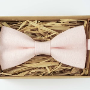 Blush Peach Bow Tie - Wedding Bow Tie for Groomsmen and Formal Events - Handmade Men&#39;s Tie