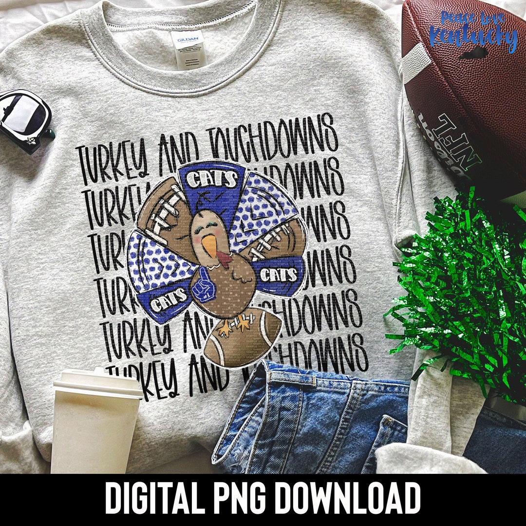 Kentucky KY Thanksgiving Fall Turkeys and Touchdowns Cats Etsy