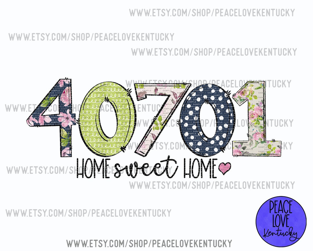 Sublimation PNG Corbin KY 40701 Zip Code Home Sweet Home Etsy